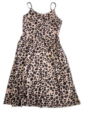 Yathon Leopard Print Spaghetti Strap Sundress Size S NWT